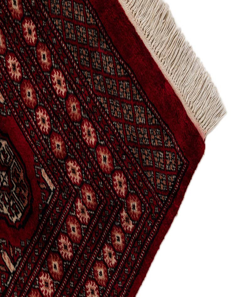 Detail image of  4' 2 x 5' 7  Hand Knotted Torkaman Persian Wool Rug