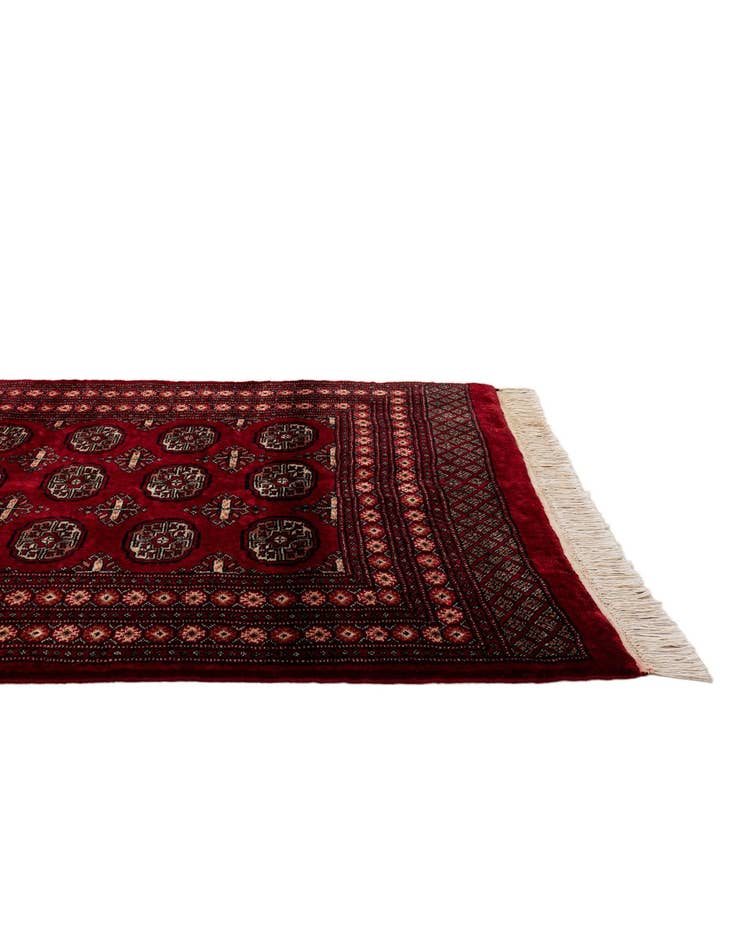 Detail image of  4' 2 x 5' 7  Hand Knotted Torkaman Persian Wool Rug