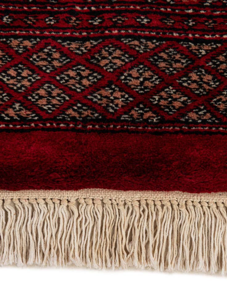 Detail image of  4' 2 x 5' 7  Hand Knotted Torkaman Persian Wool Rug