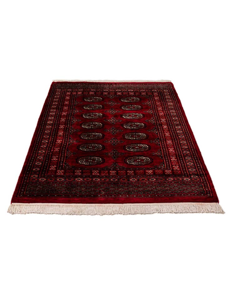 Detail image of  4' 2 x 6' 3  Hand Knotted Torkaman Persian Wool Rug