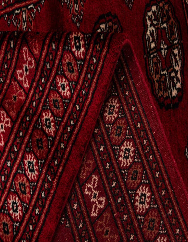 Detail image of  4' 2 x 6' 3  Hand Knotted Torkaman Persian Wool Rug