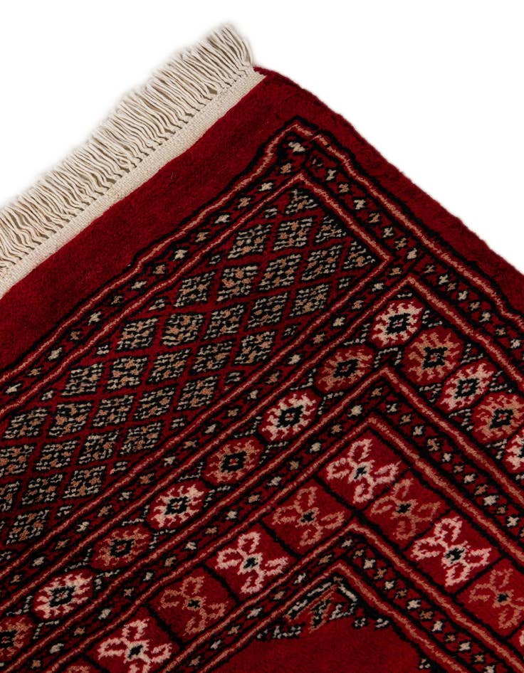 Detail image of  4' 2 x 6' 3  Hand Knotted Torkaman Persian Wool Rug