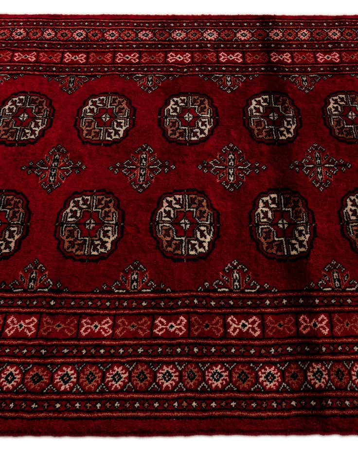 Detail image of  4' 2 x 6' 3  Hand Knotted Torkaman Persian Wool Rug