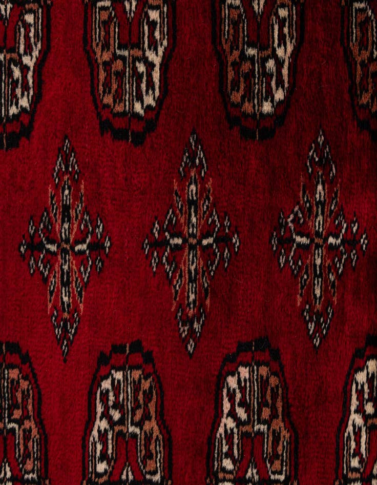 Detail image of  4' 2 x 6' 3  Hand Knotted Torkaman Persian Wool Rug