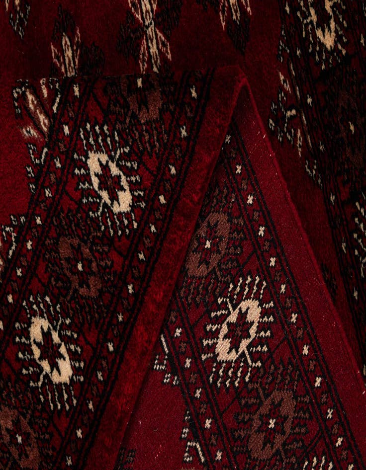 Detail image of  4' 3 x 6'  Hand Knotted Torkaman Persian Wool Rug