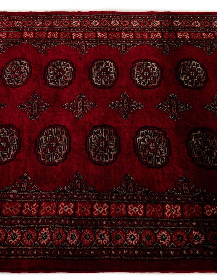 Detail image of  4' 2 x 6'  Hand Knotted Torkaman Persian Wool Rug