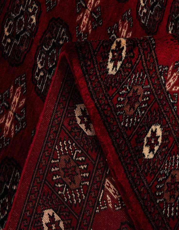 Detail image of  4' 2 x 6' 3  Hand Knotted Torkaman Persian Wool Rug