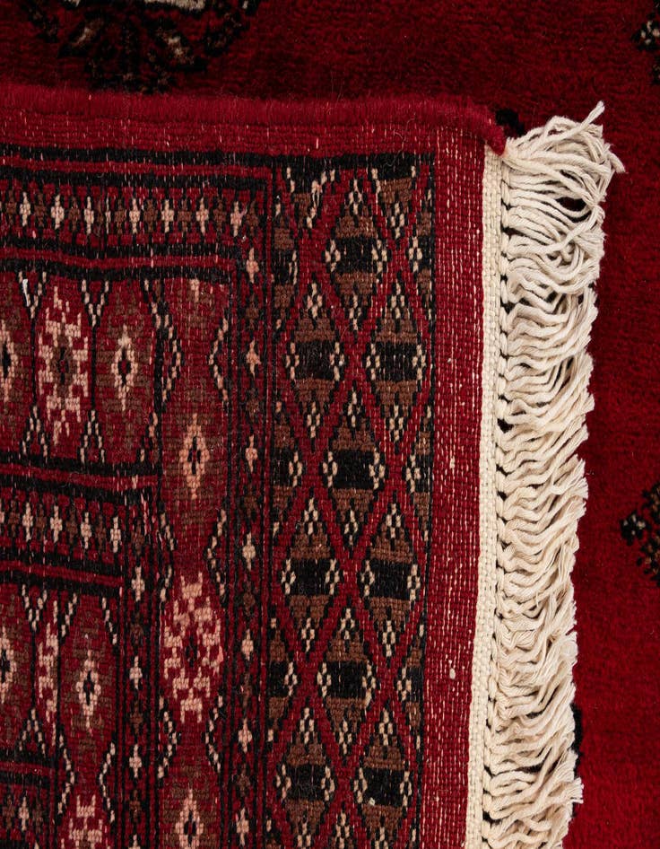 Detail image of  4' 4 x 6' 2  Hand Knotted Torkaman Persian Wool Rug