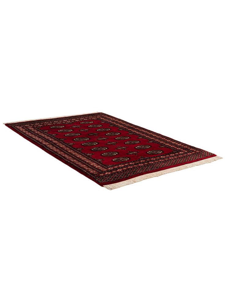 Detail image of  4' 4 x 6' 2  Hand Knotted Torkaman Persian Wool Rug