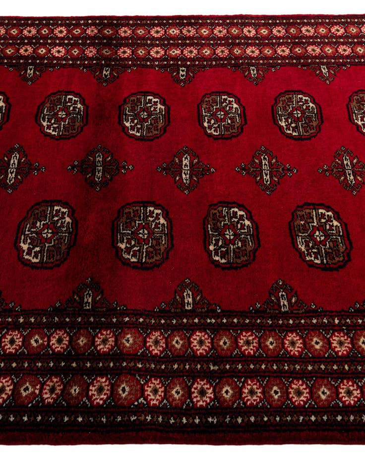Detail image of  4' 4 x 6' 2  Hand Knotted Torkaman Persian Wool Rug