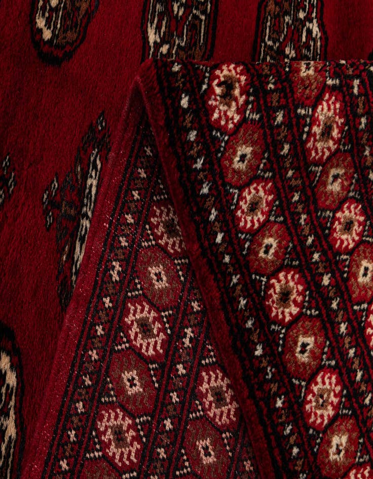 Detail image of  4' 4 x 6' 2  Hand Knotted Torkaman Persian Wool Rug