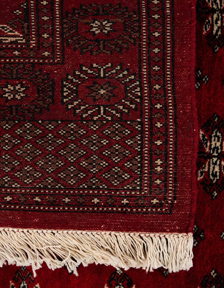 Detail image of  4' 3 x 6' 4  Hand Knotted Torkaman Persian Wool Rug