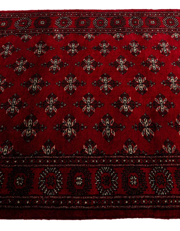 Detail image of  4' 3 x 6' 4  Hand Knotted Torkaman Persian Wool Rug