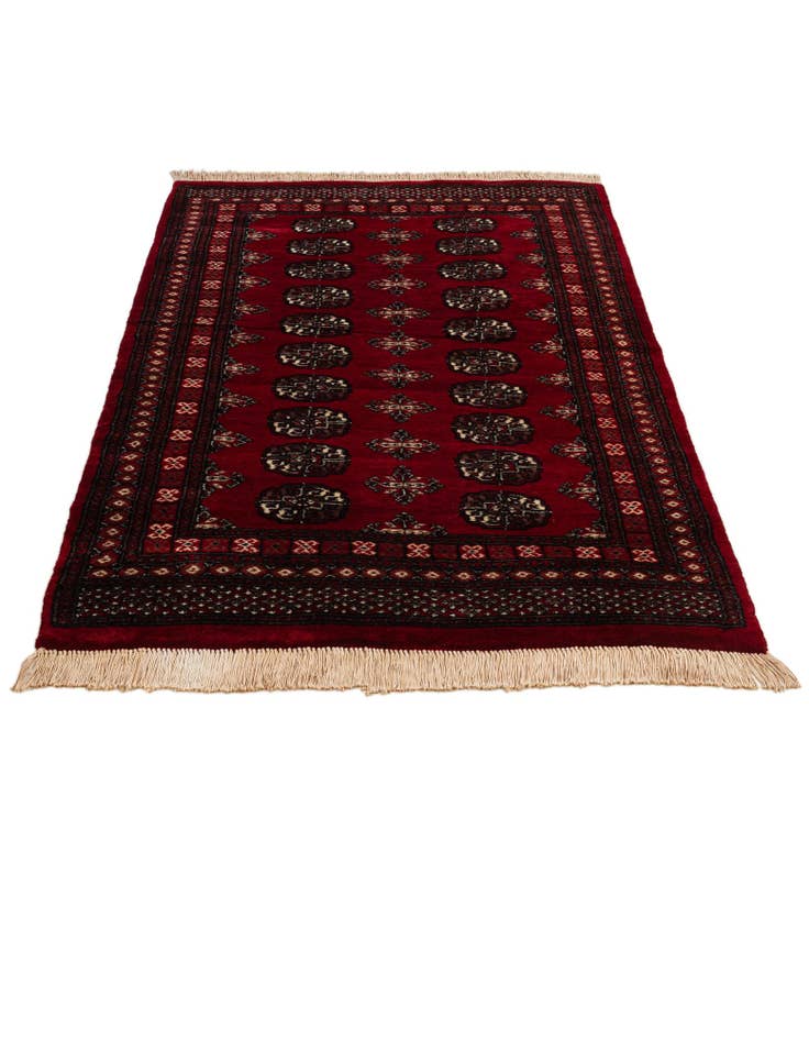 Detail image of  4' 1 x 6' 6  Hand Knotted Torkaman Persian Wool Rug