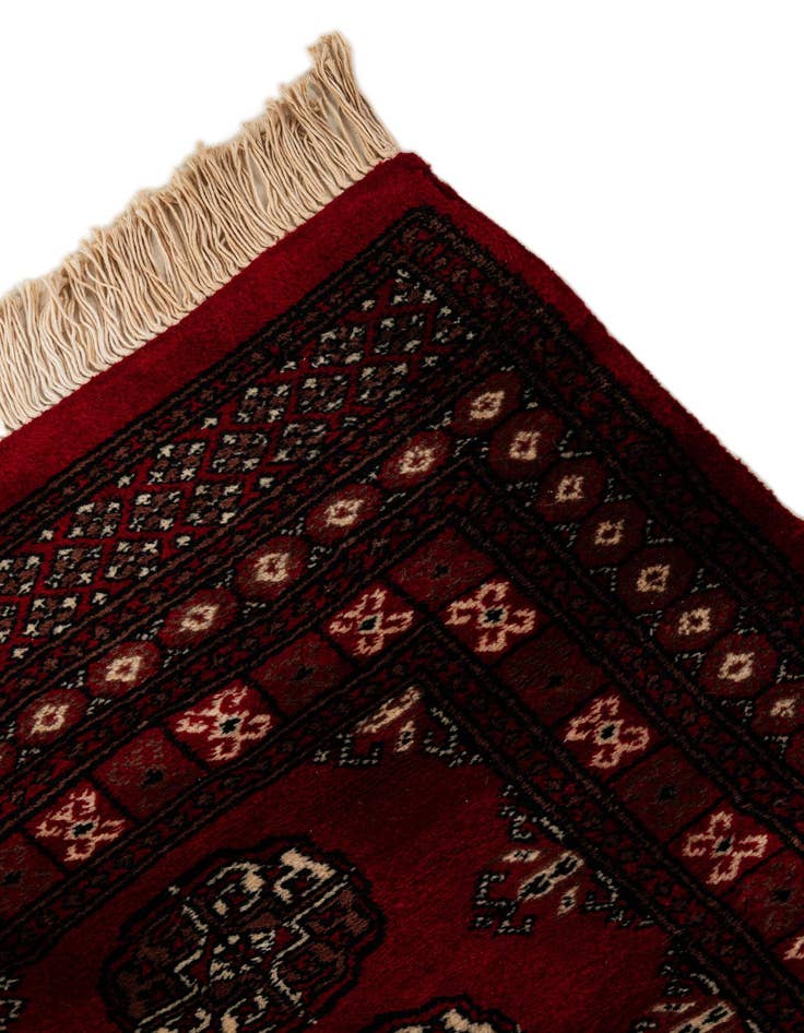 Detail image of  4' 1 x 6' 6  Hand Knotted Torkaman Persian Wool Rug