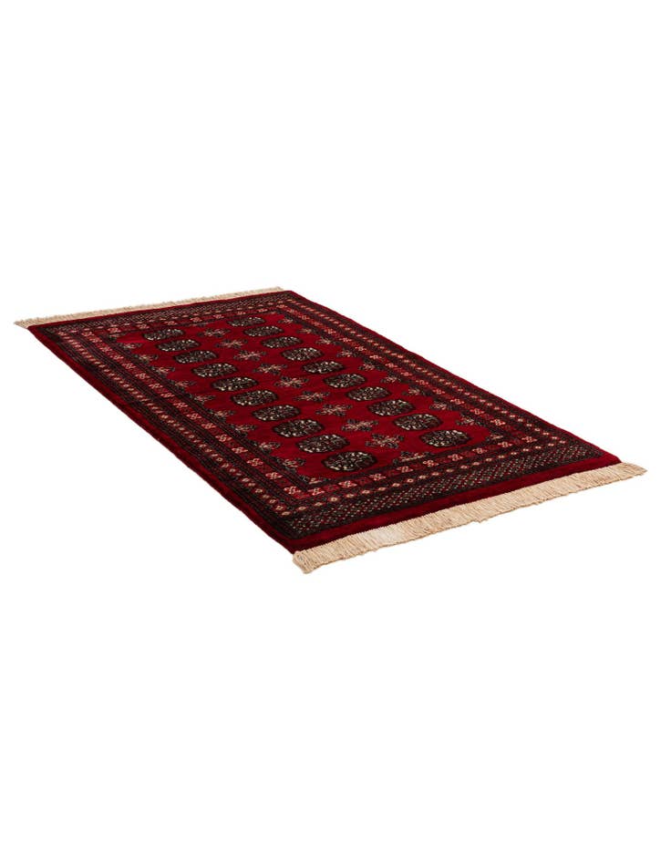 Detail image of  4' 1 x 6' 6  Hand Knotted Torkaman Persian Wool Rug