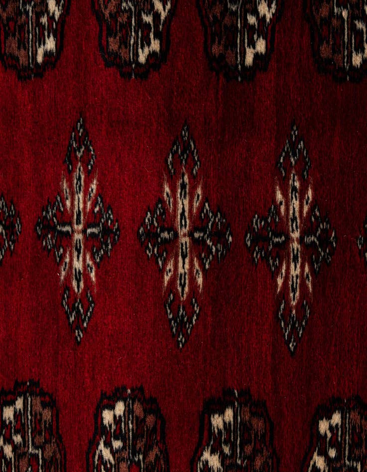 Detail image of  4' 1 x 6' 6  Hand Knotted Torkaman Persian Wool Rug