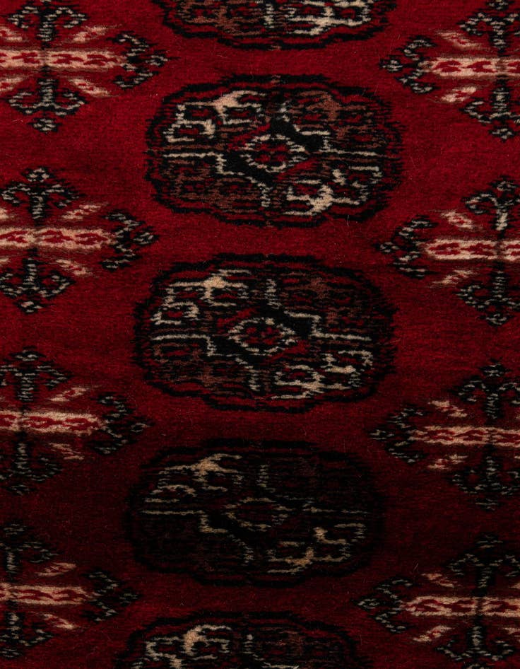 Detail image of  4' 1 x 6' 3  Hand Knotted Torkaman Persian Wool Rug