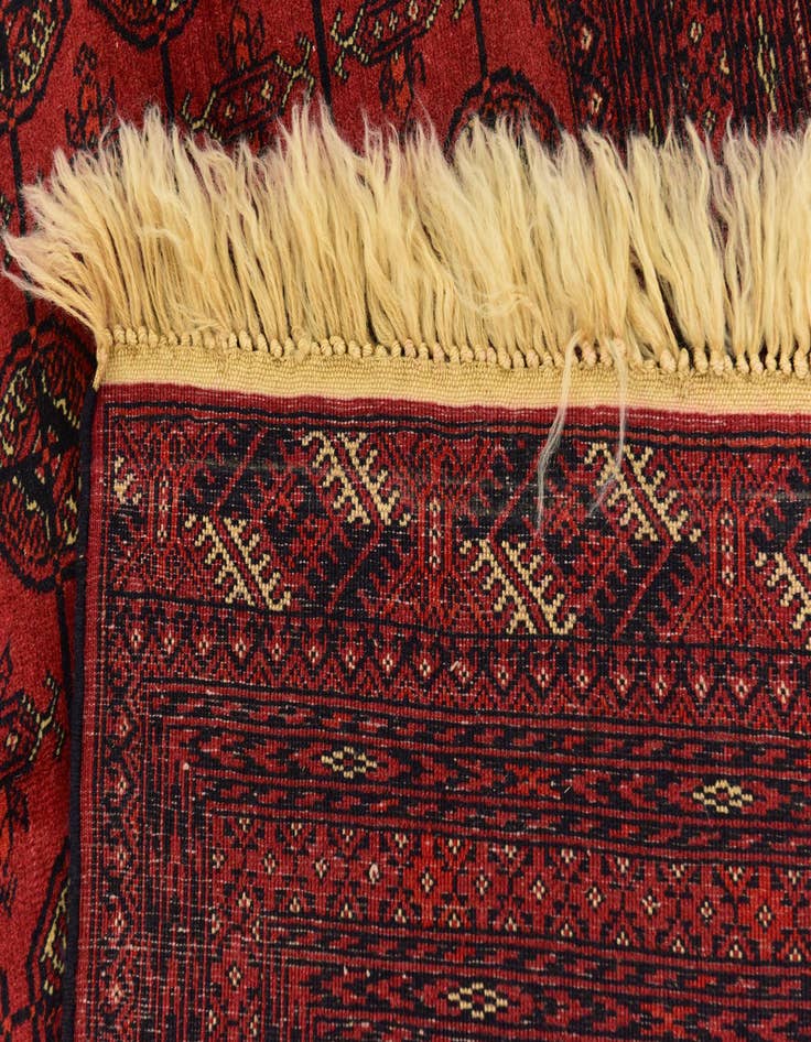 Detail image of  6' 7 x 10'  Hand Knotted Torkaman Oriental Wool Rug