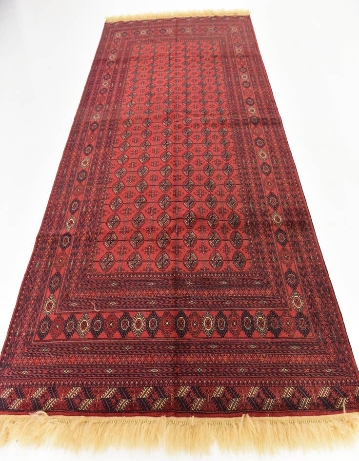 Detail image of  6' 7 x 10'  Hand Knotted Torkaman Oriental Wool Rug