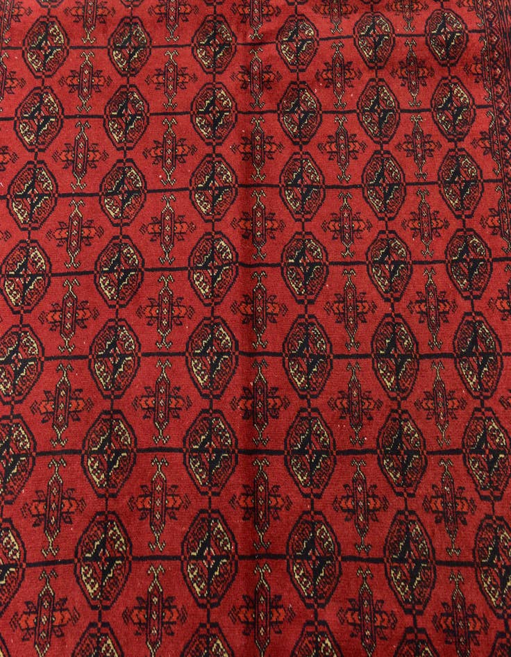 Detail image of  6' 7 x 10'  Hand Knotted Torkaman Oriental Wool Rug