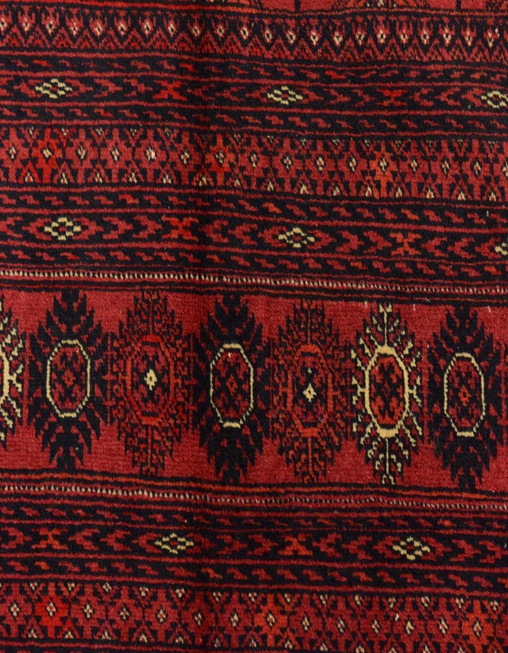 Detail image of  6' 7 x 10'  Hand Knotted Torkaman Oriental Wool Rug