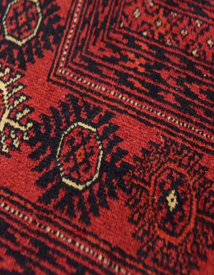 Detail image of  6' 7 x 10'  Hand Knotted Torkaman Oriental Wool Rug
