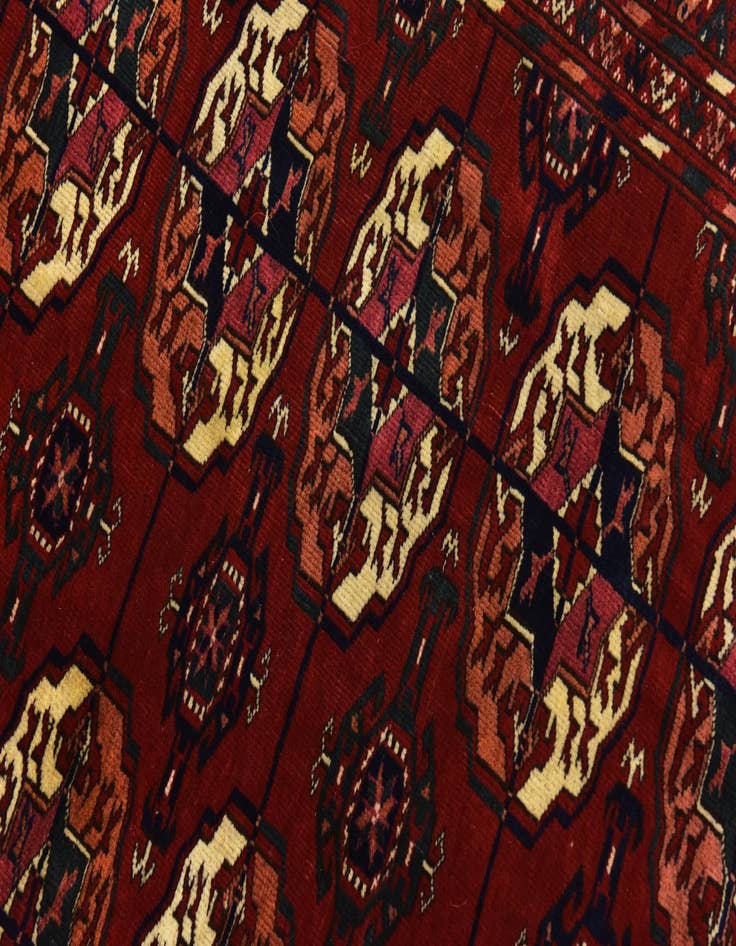 Detail image of  6' 10 x 9' 10  Hand Knotted Torkaman Oriental Wool Rug
