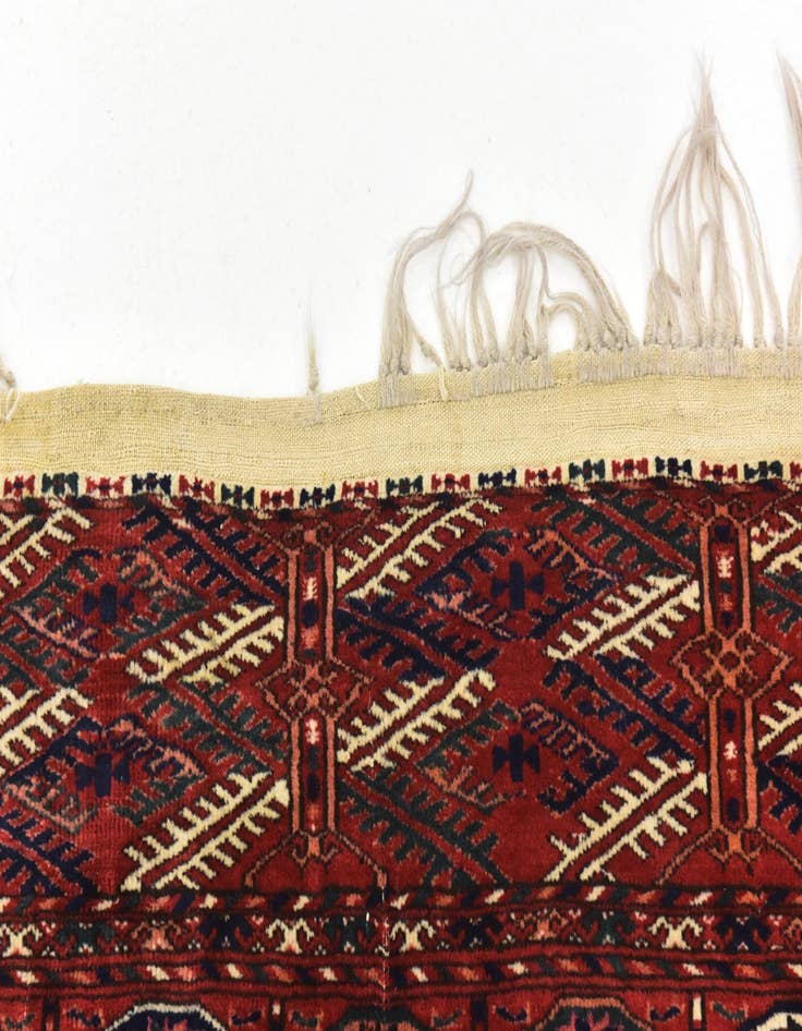 Detail image of  6' 10 x 9' 10  Hand Knotted Torkaman Oriental Wool Rug