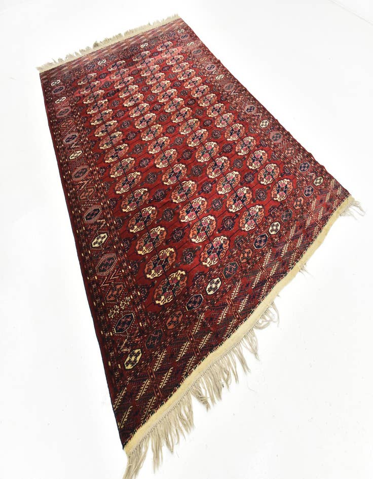 Detail image of  6' 10 x 9' 10  Hand Knotted Torkaman Oriental Wool Rug