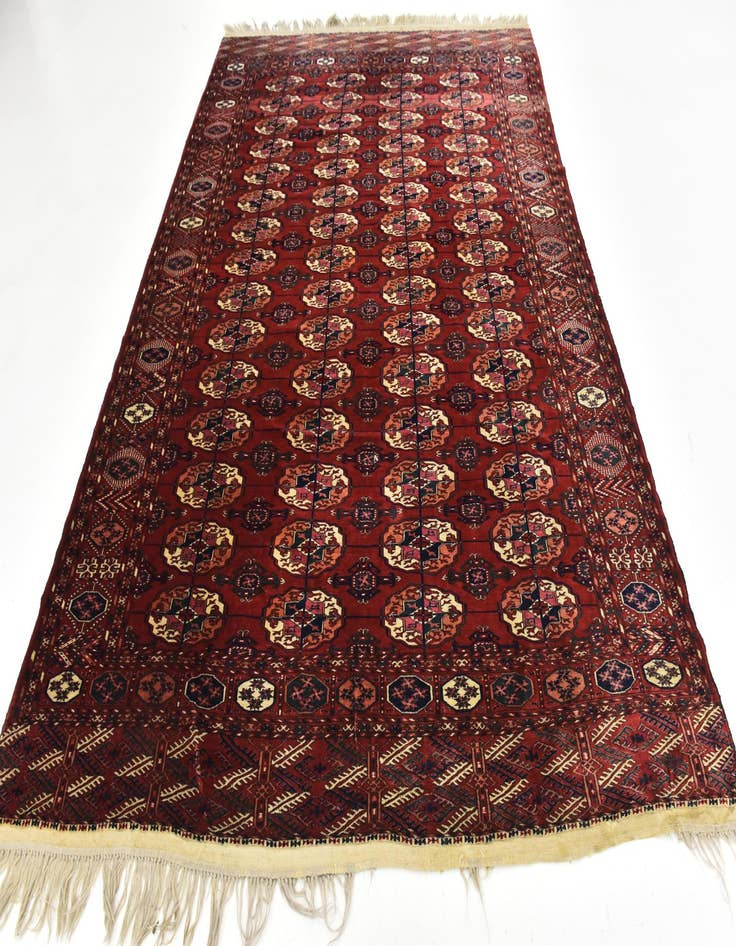 Detail image of  6' 10 x 9' 10  Hand Knotted Torkaman Oriental Wool Rug