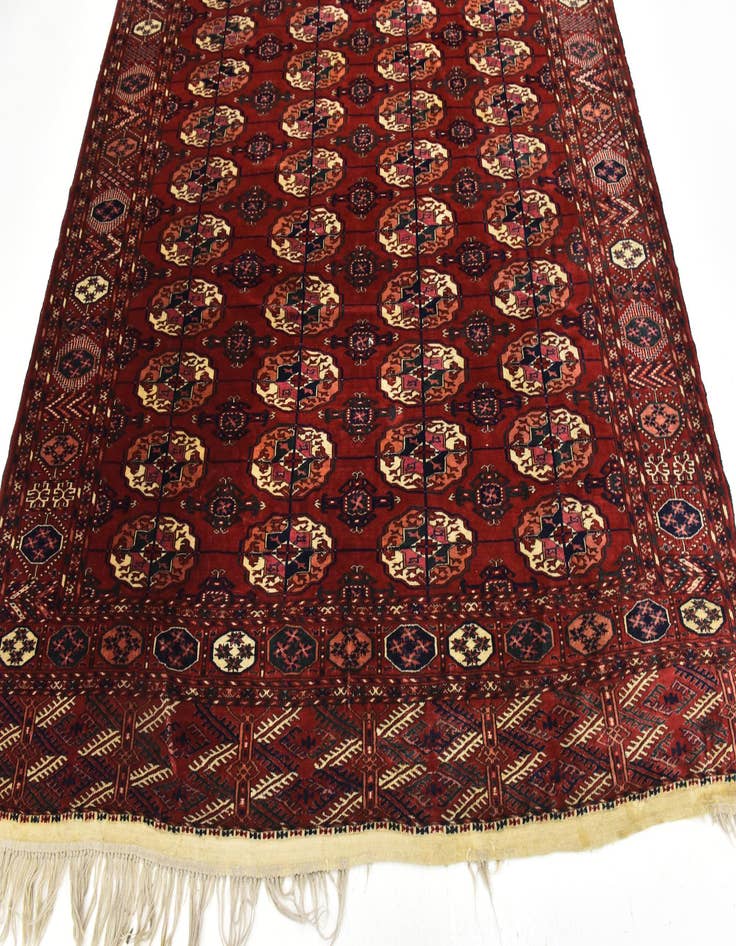 Detail image of  6' 10 x 9' 10  Hand Knotted Torkaman Oriental Wool Rug