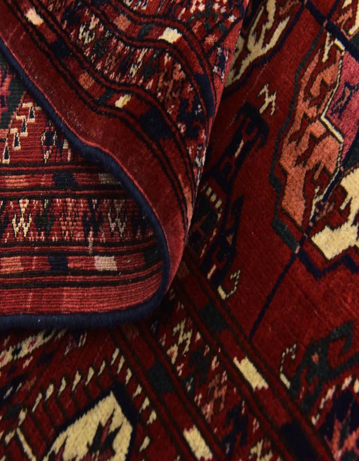 Detail image of  6' 10 x 9' 10  Hand Knotted Torkaman Oriental Wool Rug