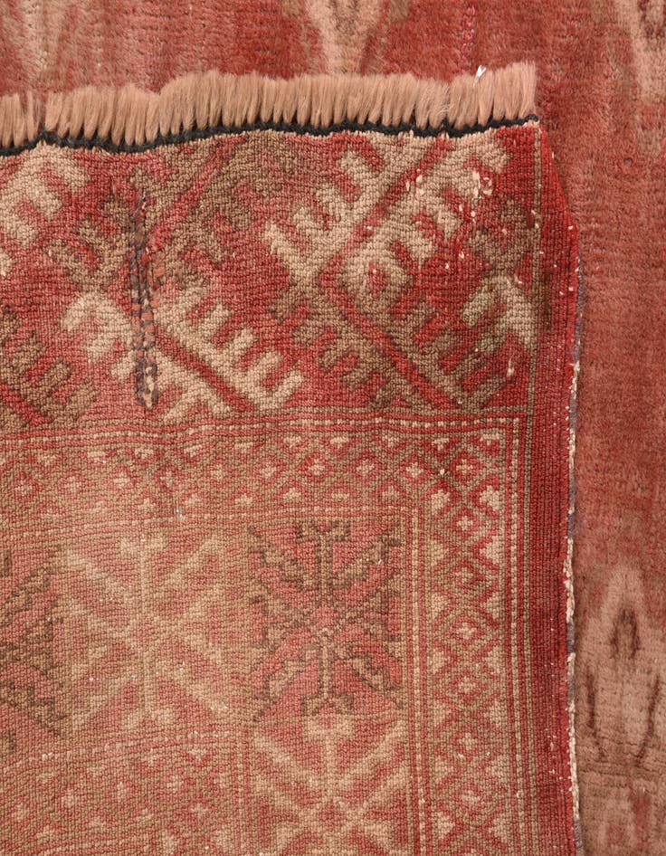 Detail image of  4' 6 x 6'  Hand Knotted Torkaman Persian Wool Rug