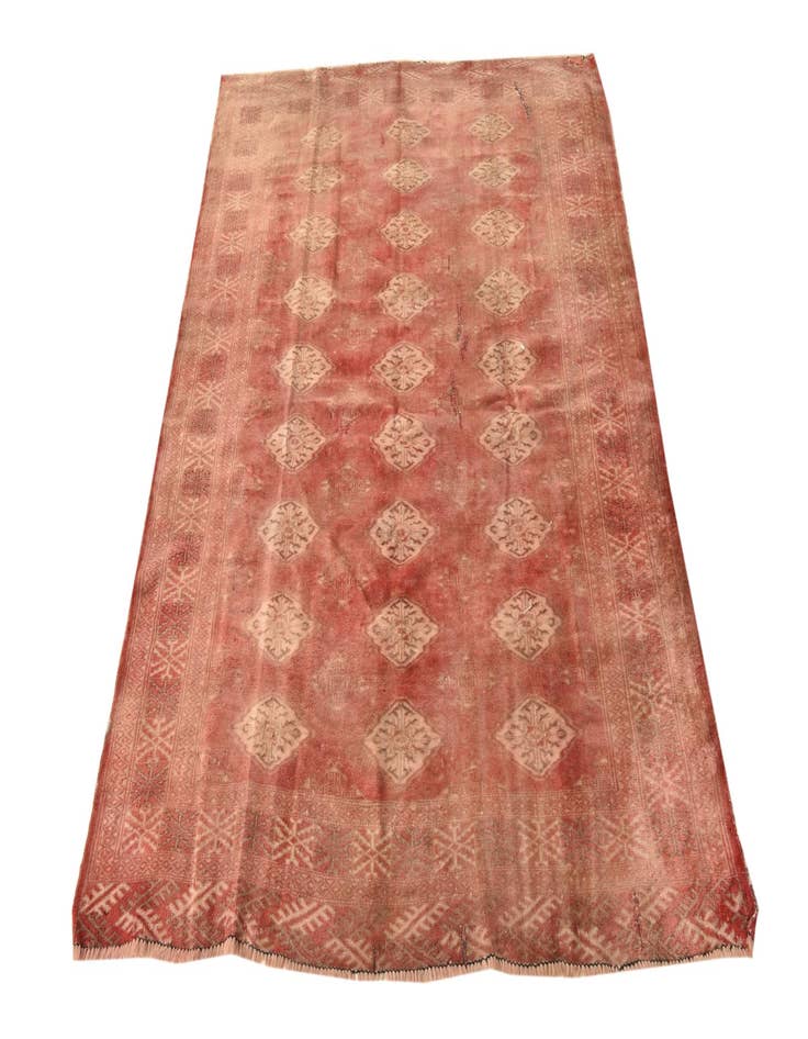 Detail image of  4' 6 x 6'  Hand Knotted Torkaman Persian Wool Rug