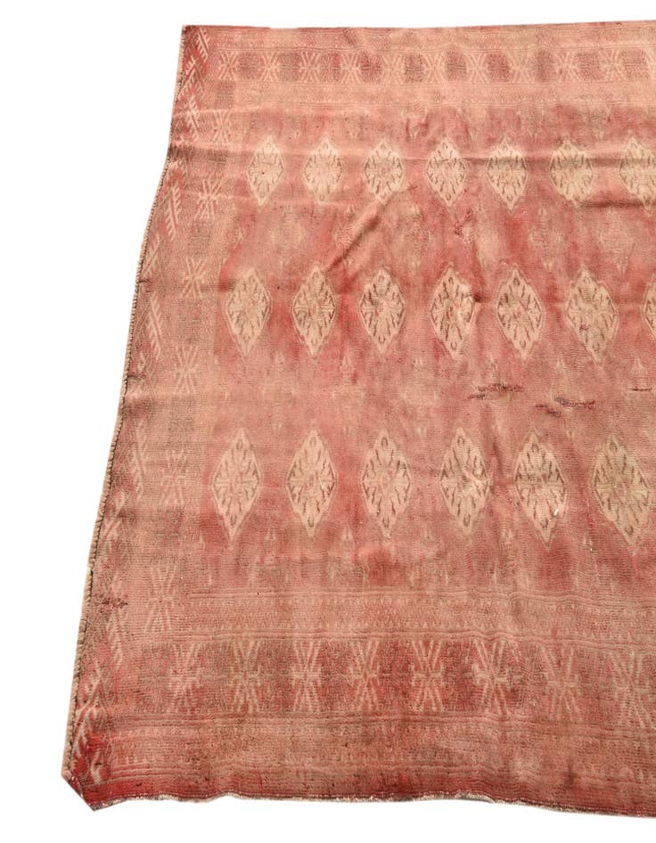 Detail image of  4' 6 x 6'  Hand Knotted Torkaman Persian Wool Rug