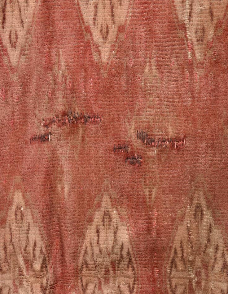 Detail image of  4' 6 x 6'  Hand Knotted Torkaman Persian Wool Rug