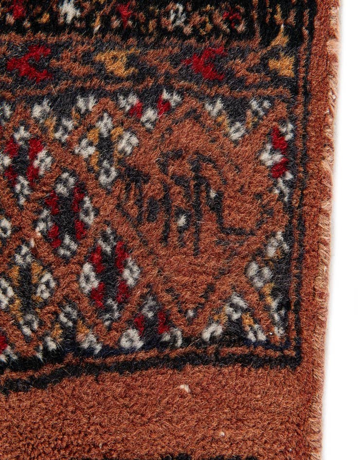Detail image of  2' 6 x 4' 4  Hand Knotted Torkaman Persian Wool Rug
