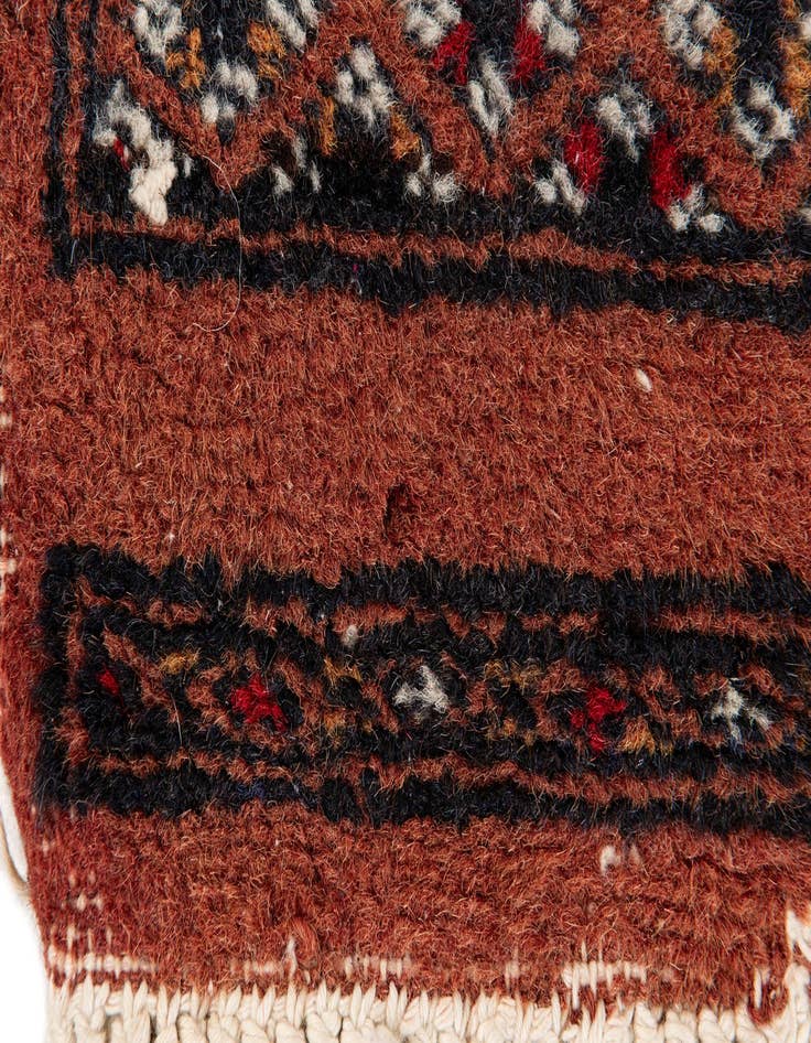Detail image of  2' 6 x 4' 4  Hand Knotted Torkaman Persian Wool Rug