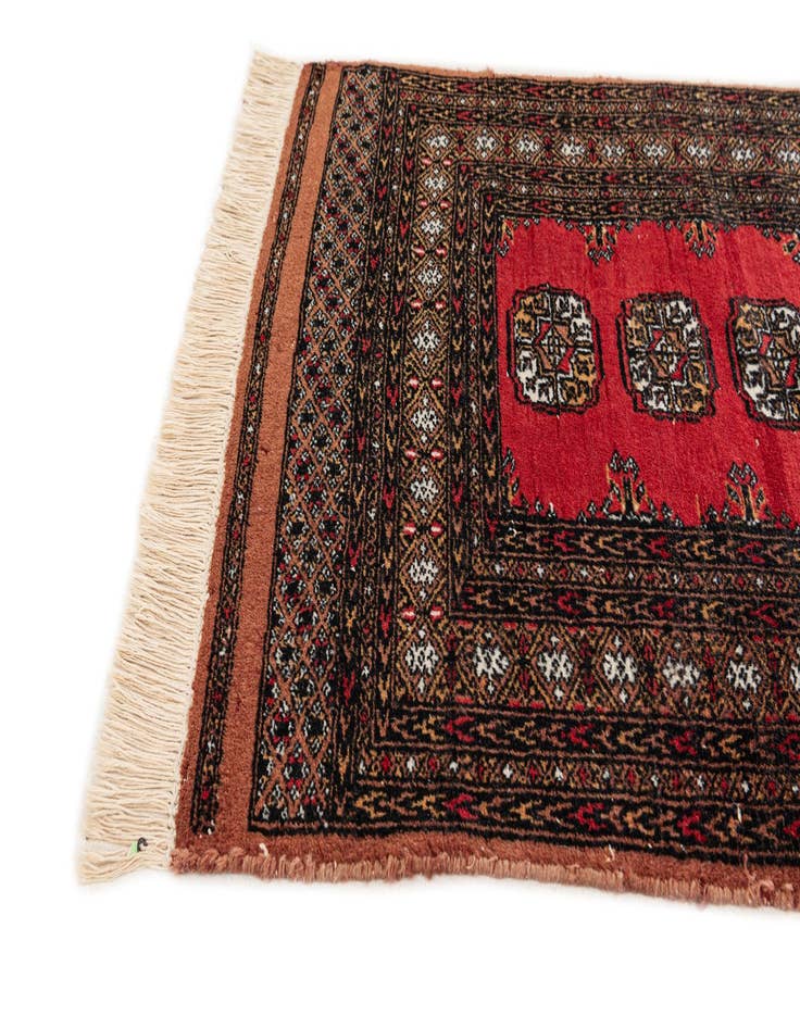 Detail image of  2' 6 x 4' 4  Hand Knotted Torkaman Persian Wool Rug