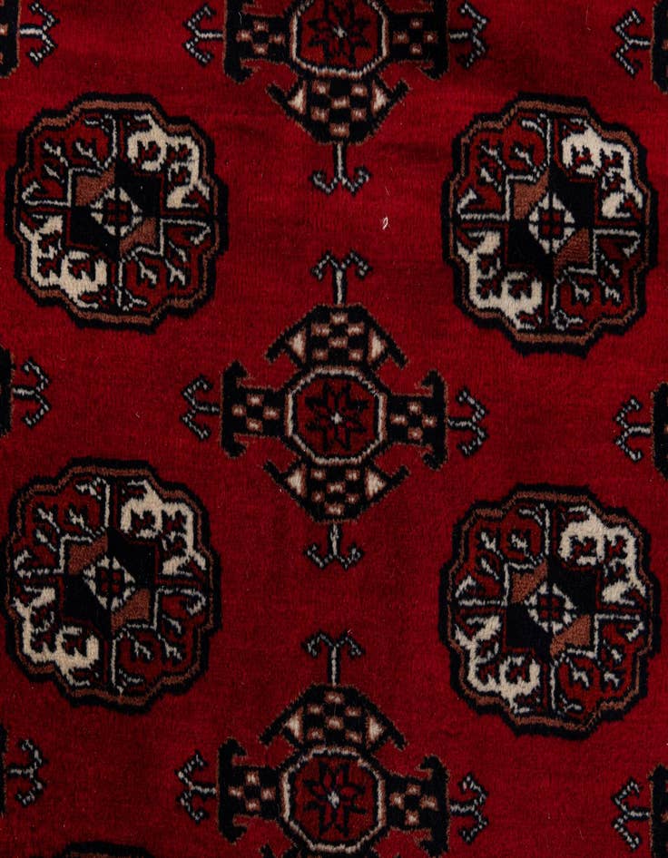 Detail image of  6' 1 x 8' 7  Hand Knotted Torkaman Persian Wool Rug