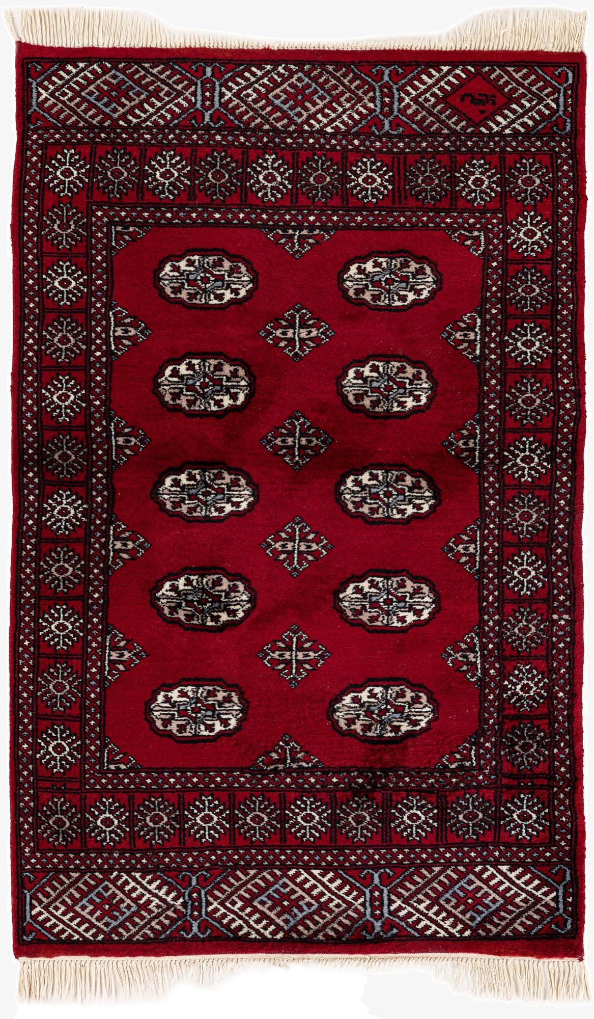  3' 2 x 5' 1  Hand Knotted Torkaman Wool Rug