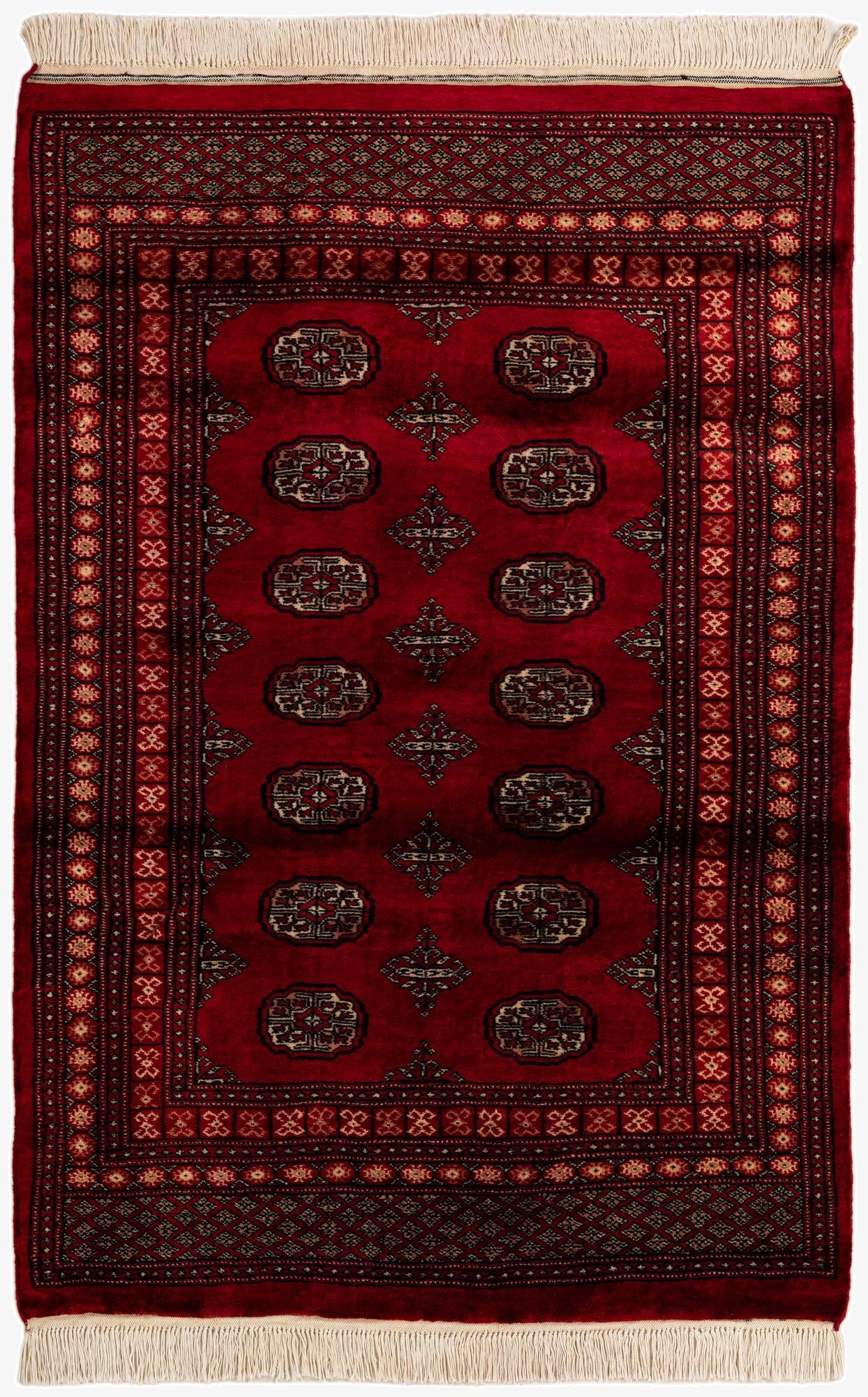  4' 1 x 6'  Hand Knotted Torkaman Persian Wool Rug