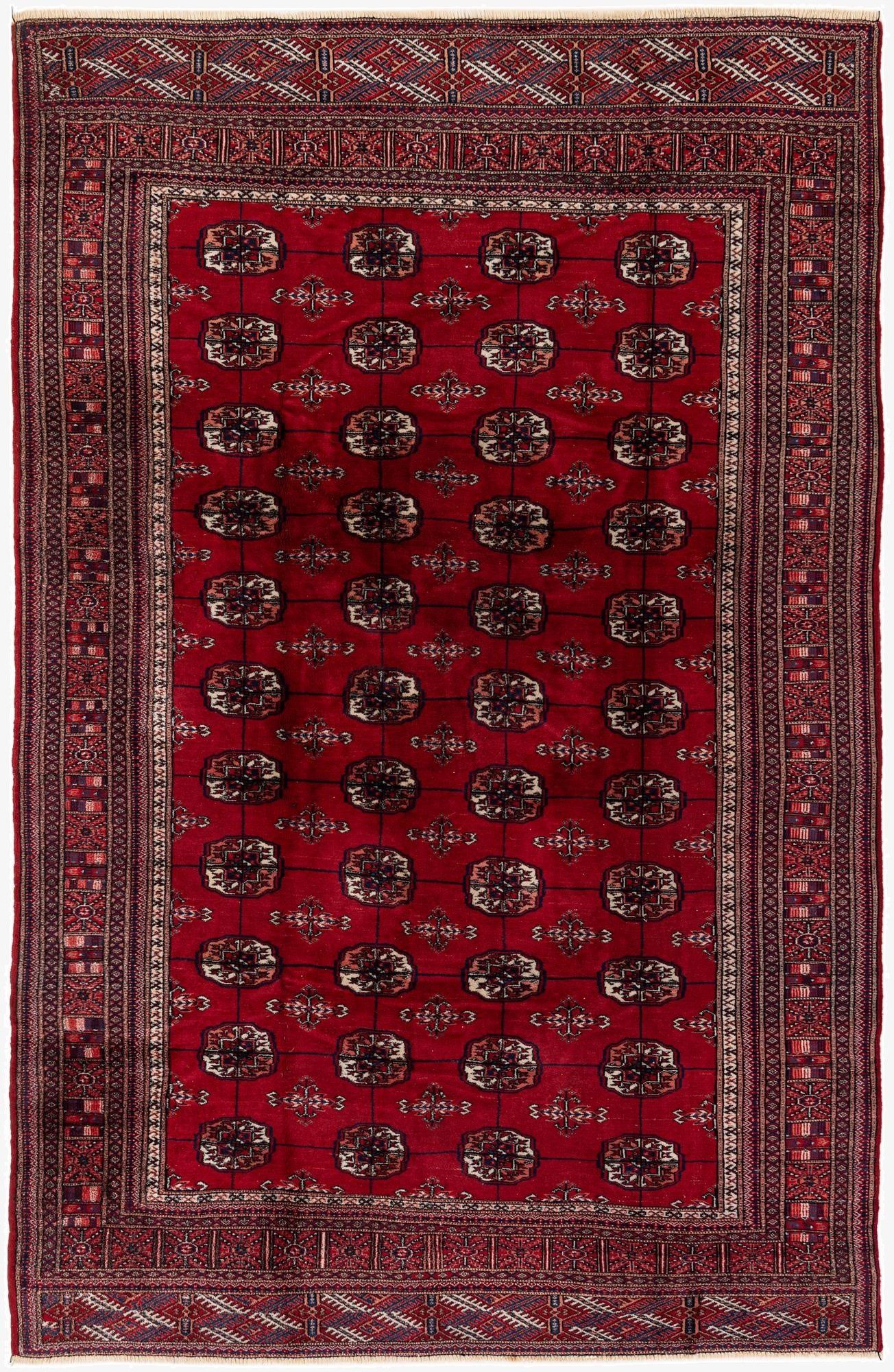  6' 4 x 9' 10  Hand Knotted Torkaman Persian Wool Rug