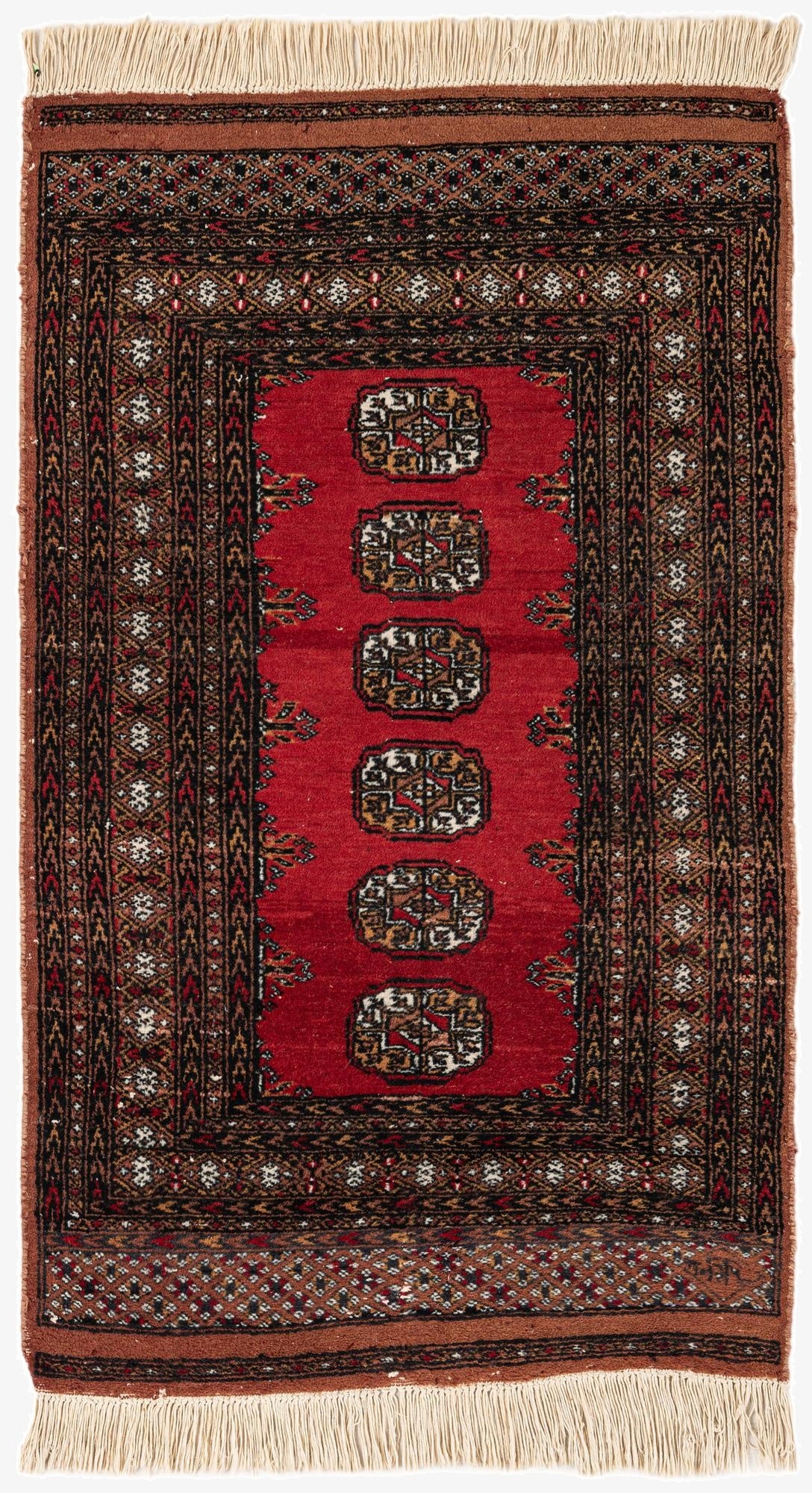  2' 6 x 4' 4  Hand Knotted Torkaman Persian Wool Rug