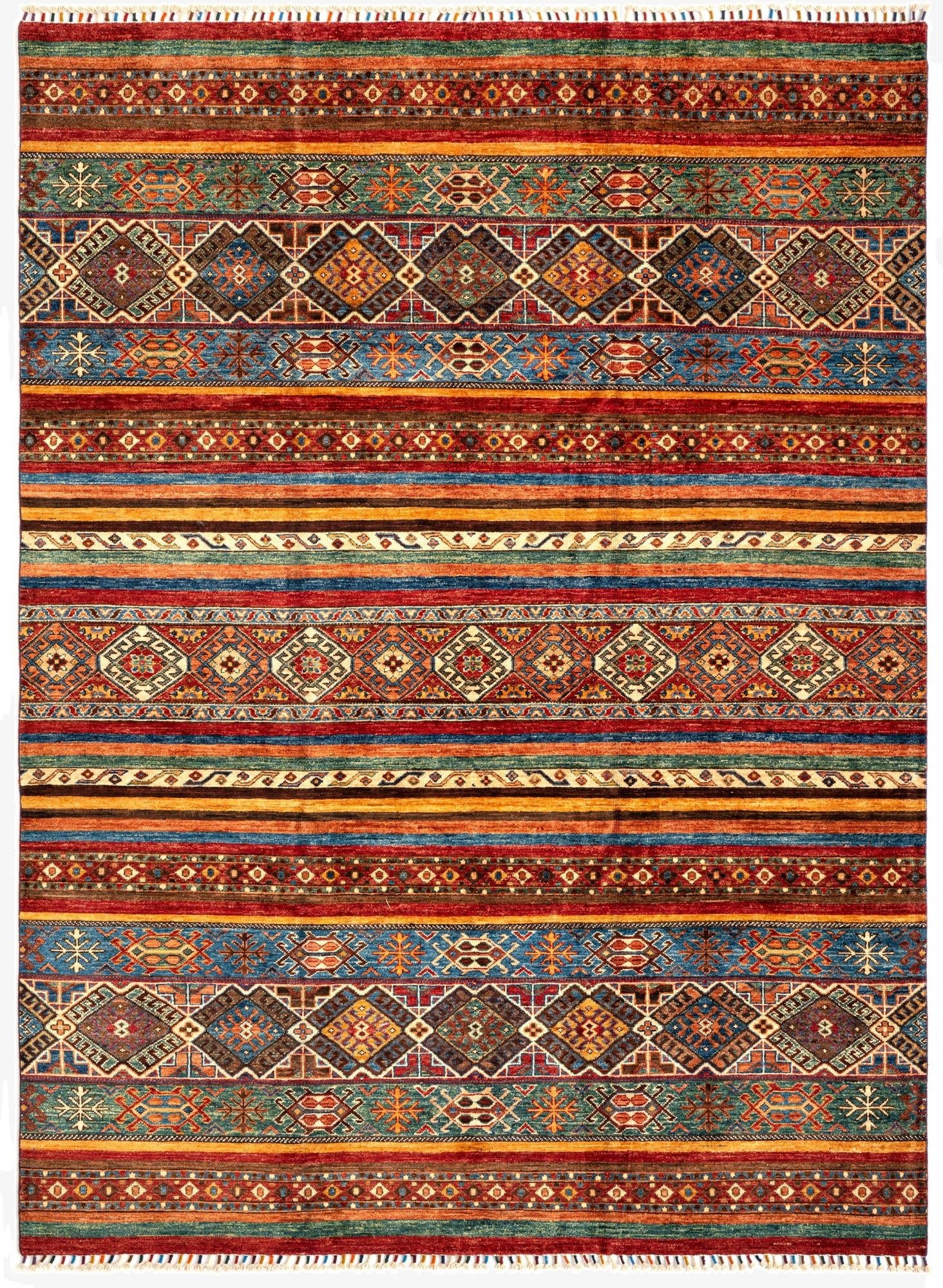  5' 8 x 8' Torkman Wool Rug
