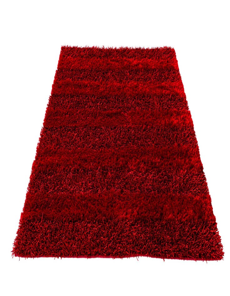 Detail image of  5' 1 x 6' 9  Hand Knotted Two-Tone Shag Rug