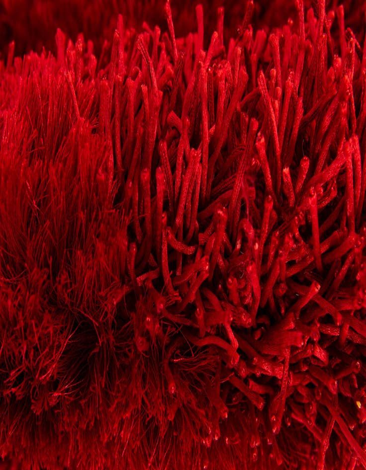 Detail image of  5' 1 x 6' 9  Hand Knotted Two-Tone Shag Rug