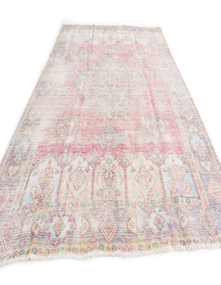 Detail image of  6' 7 x 9'  Hand Knotted Ultra Vintage Persian Wool Rug