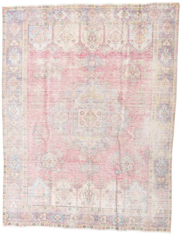  6' 7 x 9'  Hand Knotted Ultra Vintage Persian W...